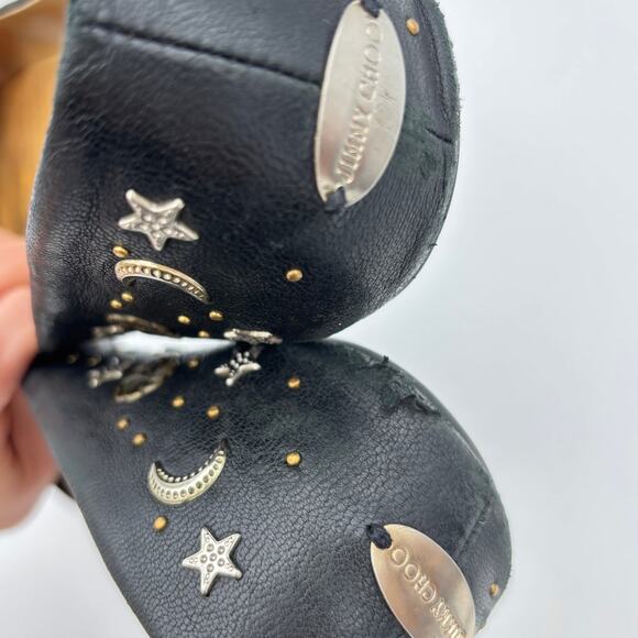 Jimmy Choo Star Studded Leather Ballet Flats Women's 40 - Picture 14 of 15